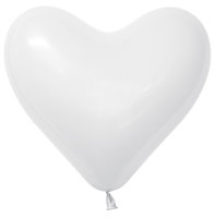 Wit Hart Latex Ballonnen 40cm 50st