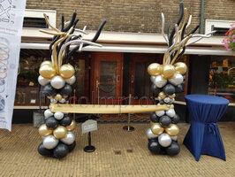 Ballonnenpilaar Deluxe Fantasy Chroom met Modelleerballonnen als Top