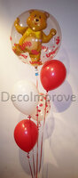 Teddybeer Heliumtros met 5 ballonnen
