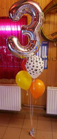 Dierenprint helium ballonnentros met 3 ballonnen en een folie cijferballon