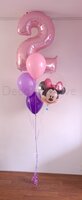 Pastel Minnie Mouse helium ballonnentros met 5 ballonnen