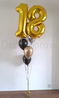 Helium ballonentros met 4 ballonen nen 2 folie cijfers