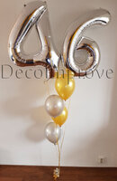Helium ballonnentros met 4 ballonnen en 2 cijferballonnen