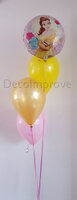 Prinses Belle helium ballonnentros met 4 ballonnen
