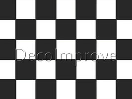 Zwart Wit Geblokt Vloerbanner 300x400cm