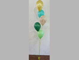 Tropical whit helium ballonnentros met 5 ballonnen