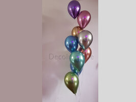 Tros met 9 chroomballonnen