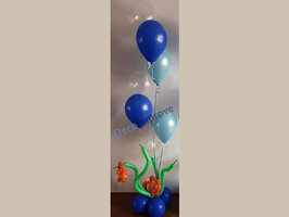 Diepzee Clownvis helium ballonnentros met 6 ballonnen