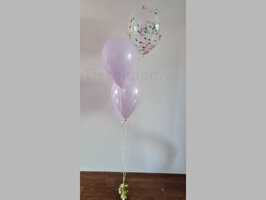 Lila Bloesem helium ballonnentros met 3 ballonnen