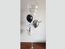 Zilveren verjaardag helium ballonnentros