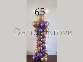 Ballonnenpilaar Deluxe Chrome met Gepersonaliseerde opdruk