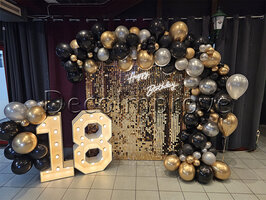 Zwart Goud 'Happy 18th Birthday' Shimmering Setting Small