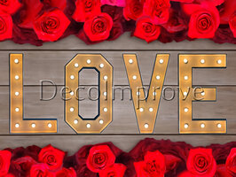 Lichtletters Hout 'LOVE' set van 4 Verhuur