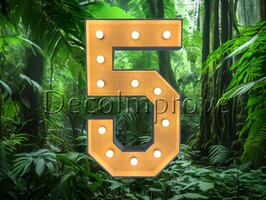 Lichtcijfer Hout '5' Verhuur