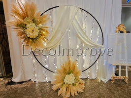 Cirkeldecoratie Bohemian met Lichtjes, stof en bloemstukken