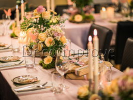 Luxe Tafelsetting Fairytale &ndash; Pastel Florals, Vlinders &amp; Warm Licht
