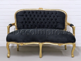 Barok Kinderbankje (zwart/goud) Verhuur