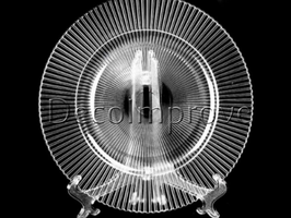 Bord Transparant Glas met Strepen VERHUUR