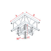 Corner 3-way 90&deg; Pro-30 Square P, F, G Truss