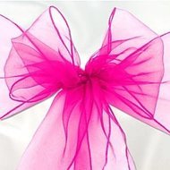 Hot Pink Organza Stoel Sjerp 6st