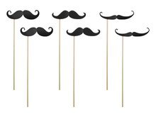 Moustache Snor Foto Props op Stok 24cm 6st