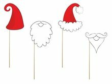 Kerstman en Elf Foto Props op Stok 22-35cm 4st