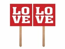 Love Foto Props op Stok 9x9cm 2st