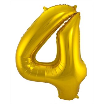 Folat Goud Cijfer &#039;4&#039; Folie Ballon 86cm