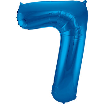 Folat Blauw Cijfer &#039;7&#039; Folie Ballon 86cm