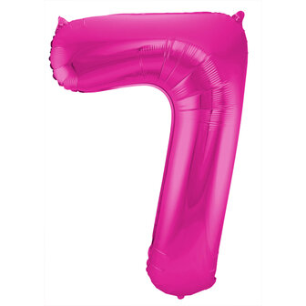 Folat Fuchsia Cijfer &#039;7&#039; Folie Ballon 86cm