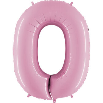 Grabo Pastel Roze Cijfer &#039;0&#039; Folie Ballon 101cm