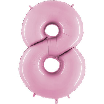 Grabo Pastel Roze Cijfer &#039;8&#039; Folie Ballon 101cm