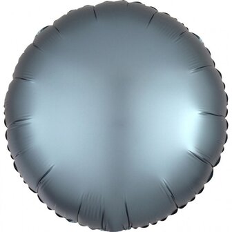 Staal Blauw Luxe Satijn Folie Ballon 43cm