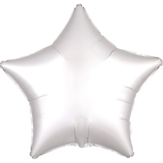 Wit Luxe Satijn Folie Ballon 43cm