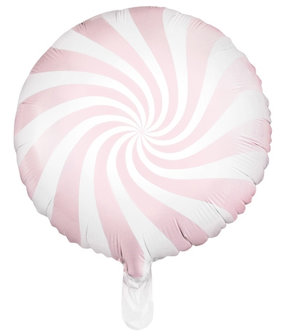 Pastel Roze Rond Snoepprint Folie Ballon 45cm