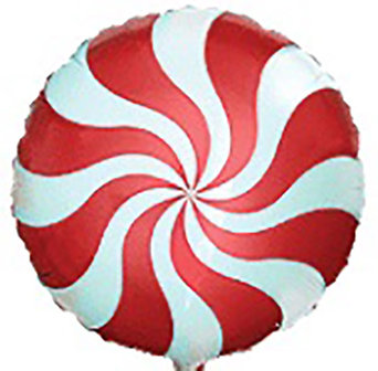 Rood Rond Snoepprint Folie Ballon 45cm