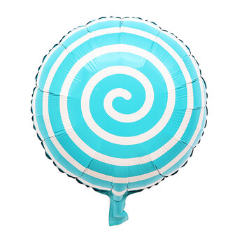 Blauw met Swirl Snoep Rond Folie Ballon 45cm