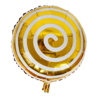 Goud met Swirl Snoep Rond Folie Ballon 45cm