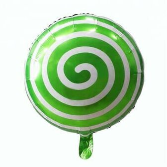 Groen met Swirl Snoep Rond Folie Ballon 45cm