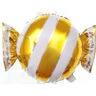 Goud Snoepje Strepen Folie Ballon 45cm