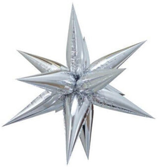 Zilver Starburst Folie Ballon 100cm