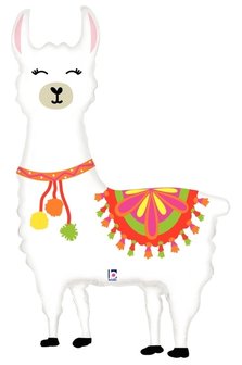 Vrolijke Alpaca Lama SuperVorm Folie Ballon 114cm