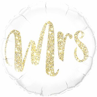 Gouden Glitter &#039;Mrs&#039; Folie Ballon 45cm