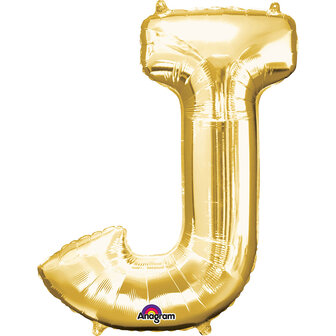 Goud Letter &#039;J&#039; Folie Ballon 86cm