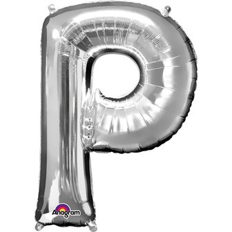 Zilver Letter &#039;P&#039; Folie Ballon 86cm