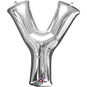 Zilver Letter &#039;Y&#039; Folie Ballon 86cm