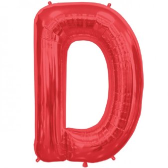 Rood Letter &#039;D&#039; Folie Ballon 86cm