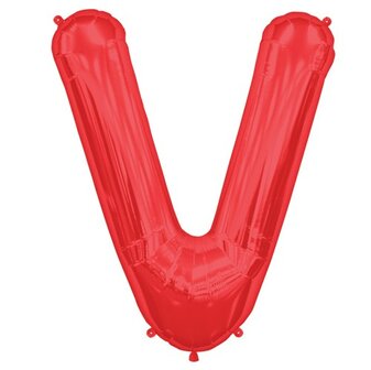 Rood Letter &#039;V&#039; Folie Ballon 86cm