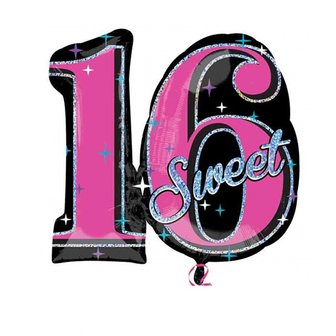 Hotpink &#039;Sweet 16&#039; SuperVorm Folie Ballon 71cm