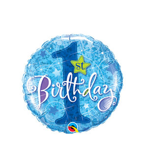 Blauw &#039;1st Birthday&#039; Folie Ballon 45cm